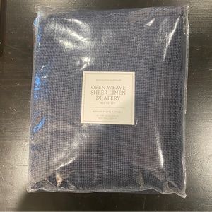 Restoration Hardware Open Weave Sheer Linen Drapery in Indigo